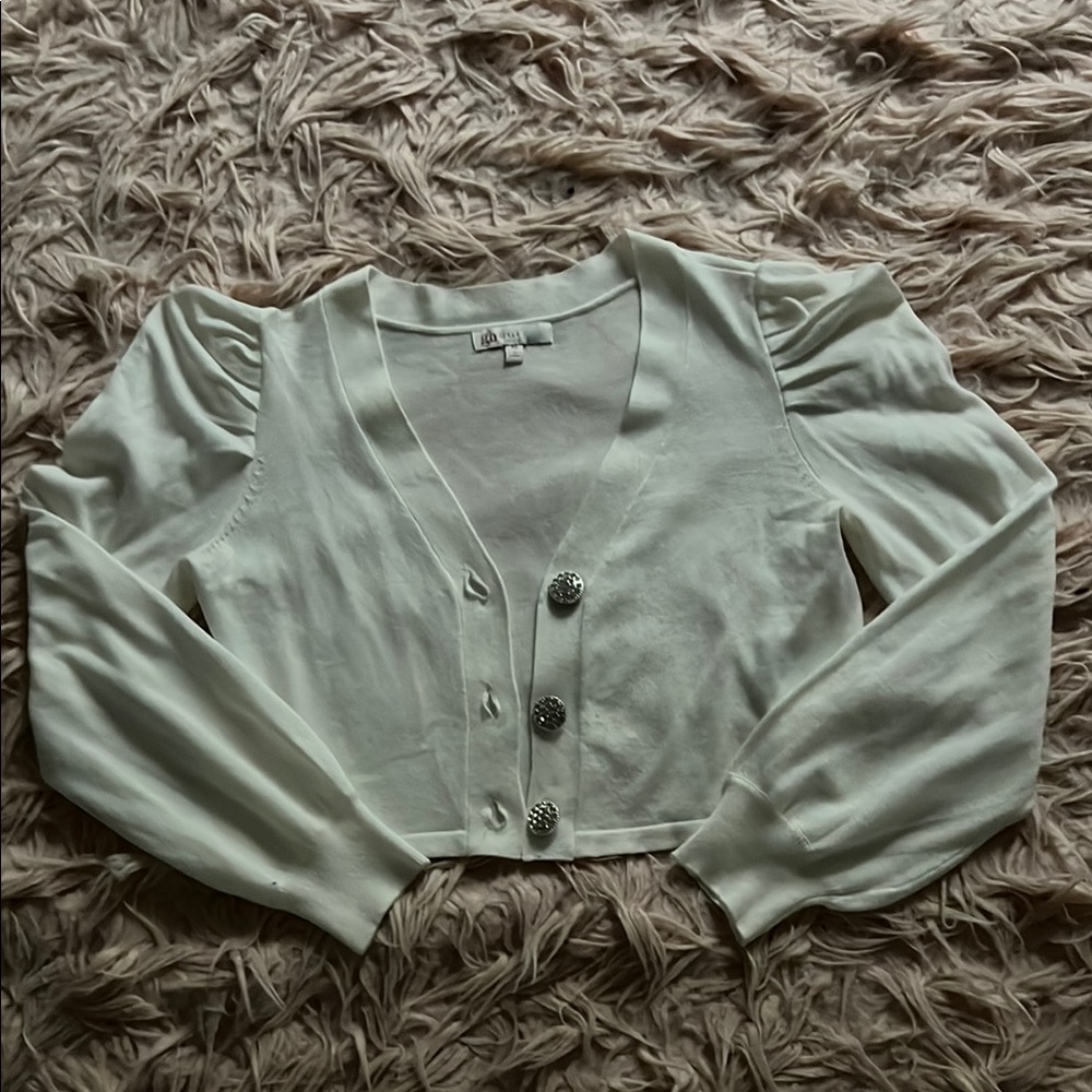GB Girls Cream Cardigan with Silver Buttons